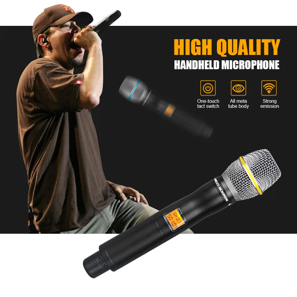 Professional UHF handheld wireless microphone for karaoke 